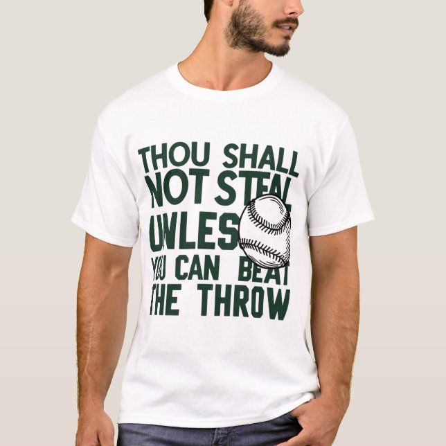 Camisa de humor com beisebol para roubar (Frente)
