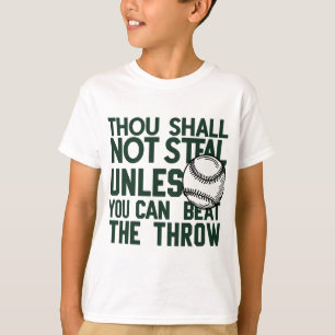 Camisa de humor com beisebol para roubar