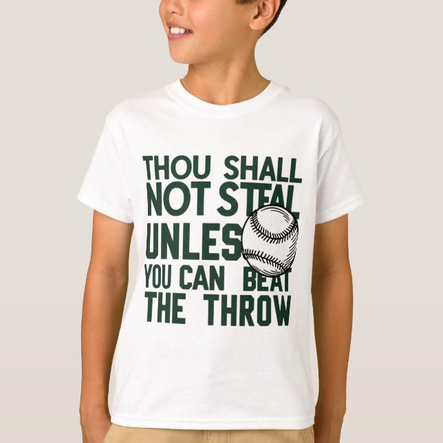 Camisa de humor com beisebol para roubar (Frente)