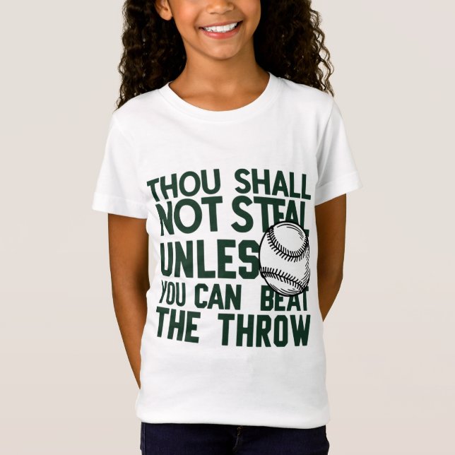 Camisa de humor com beisebol para roubar (Frente)