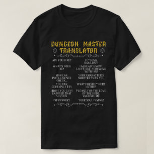 Camisa de Humor de Tradutor de Mestre de Jogo RPG