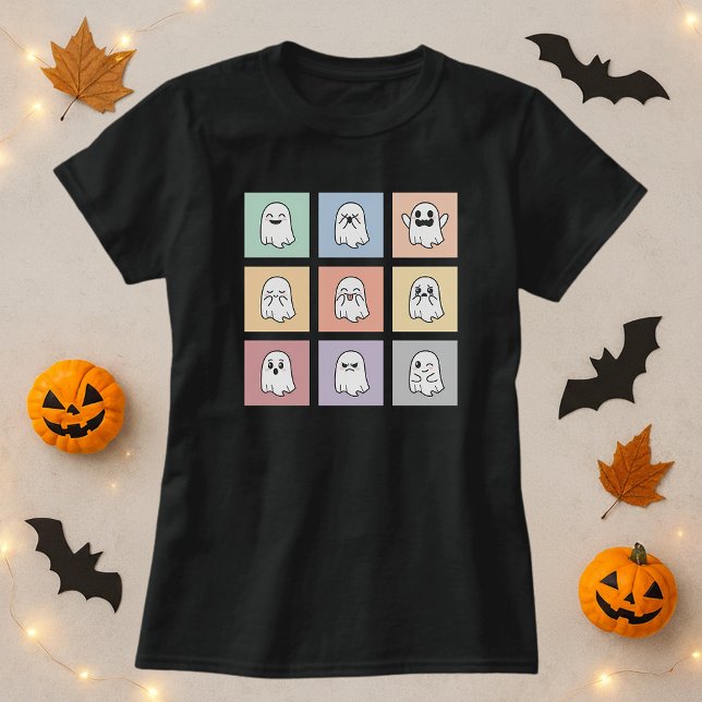 Camisa de humor fantasma do Halloween; Grade de hu (Criador carregado)