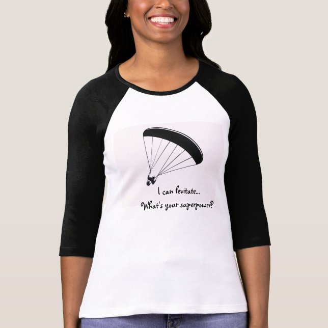 Camisa de humor Paraglider, Qual é o seu superpode (Frente)
