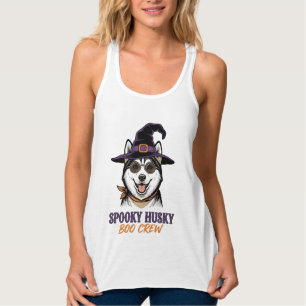 Camisa de Husky de Halloween Bruxa Cachorro Gráfic
