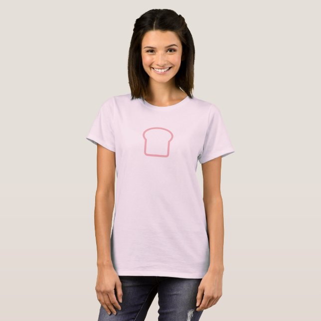 Camisa de Ícone de Pão Rosa Simples (Frente Completa)