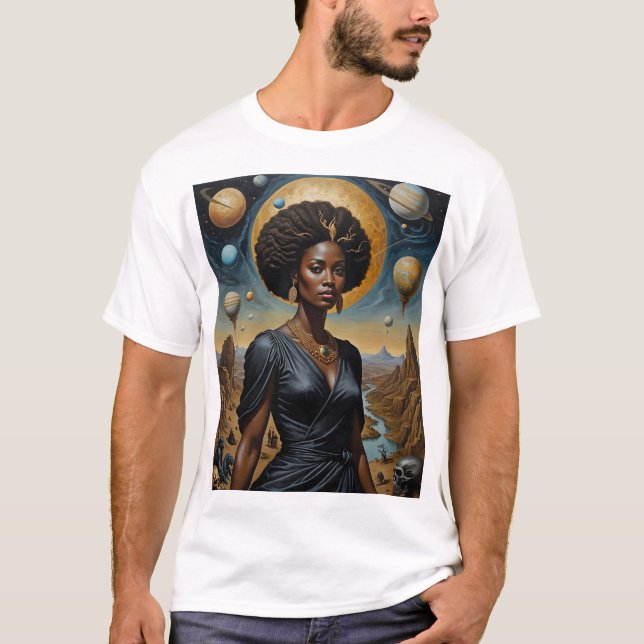 Camisa De Impressão Galáctica Da Coroa Lunar (Frente)