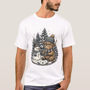Camisa de Inverno de Boneco de Neve Vaca das Terra