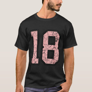 Camisa de jogador número 18 rosa e preta Uniforme 