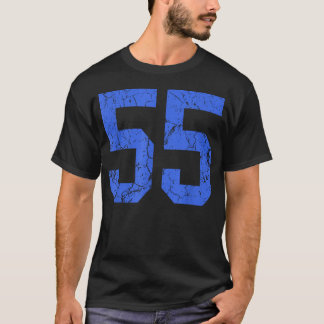 Camisa de Jogador Número 55 Azul Real Distorcido