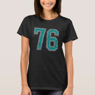Camisa de jogador número 76 azul-turquesa e branca