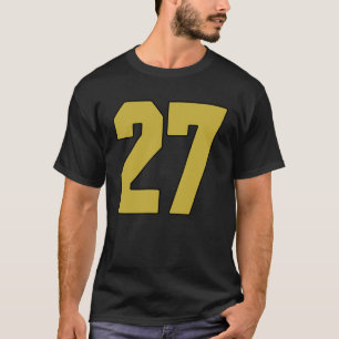 Camisa de Jogador Old Gold Preto Número 27 Uniform