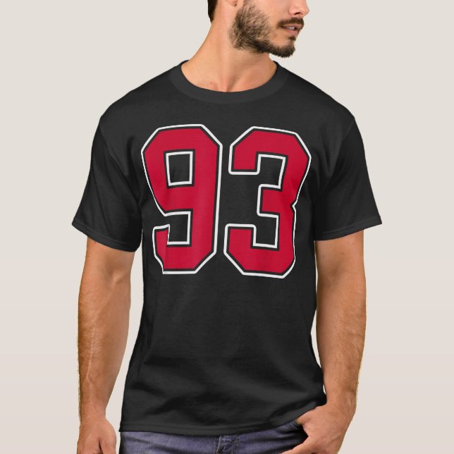 Camisa de Jogador Uniforme Vermelho Branco Número  (Frente)