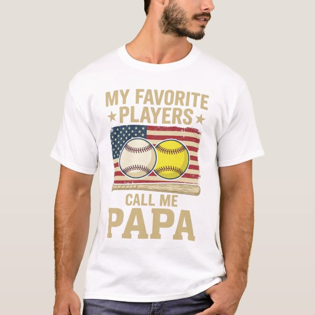 Camisa de jogadores de beisebol e softbol do papai (Frente)