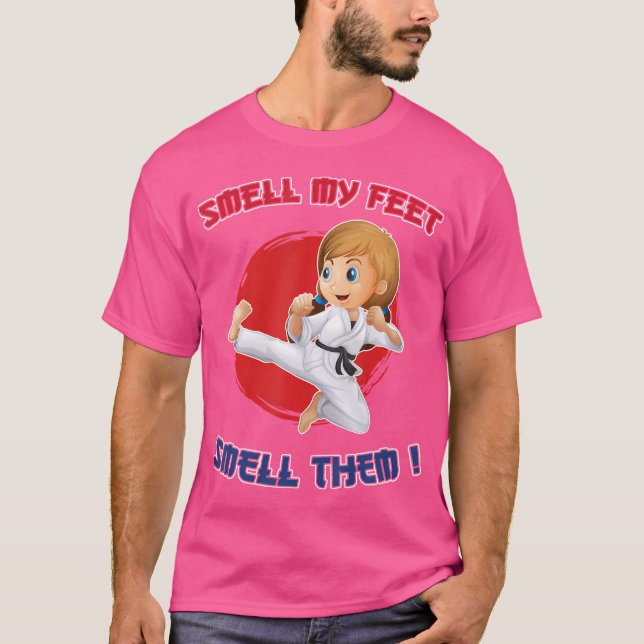 Camisa De Karate Para Meninas Cheira Meu Presente  (Frente)