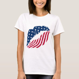 Camisa de Lábios Vermelhos e Azuis