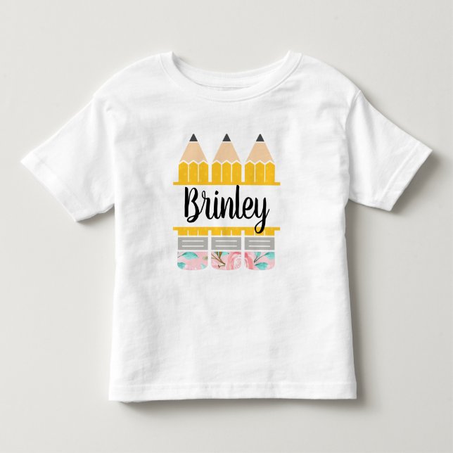 Camisa de Lápis de Volta para a Escola, Menina Peq (Frente)
