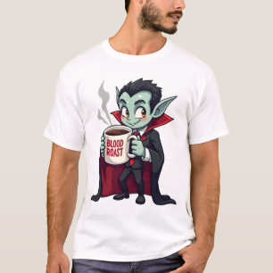 Camisa de Latte Assustador de Amante de Café Vampi