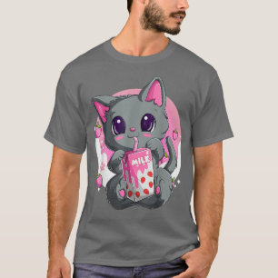 Camisa De Leite De Morango Para Mulheres, Kawaii A