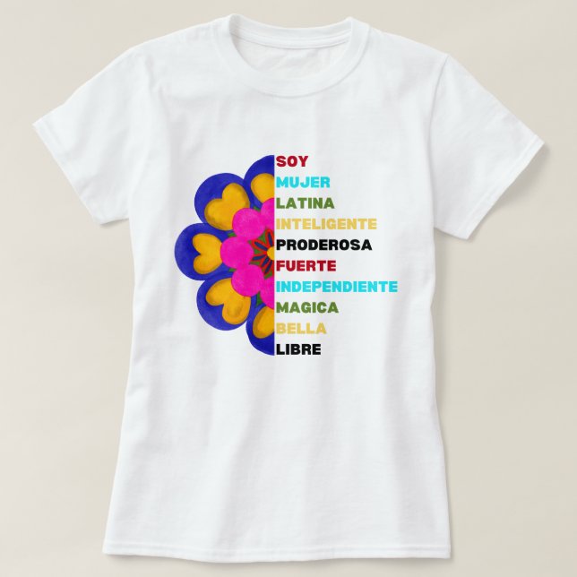 Camisa de Leque para Dia Mexicano da Herança Hispâ (Frente do Design)