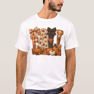 Camisa de Letras de Patchwork de Outono Aconchegan