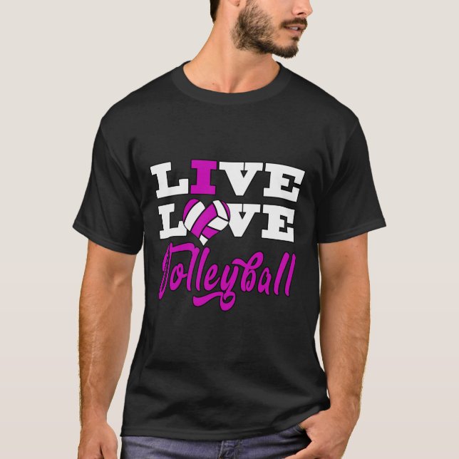 Camisa De Leve Longa De Voleibol Viva Meninas Ador (Frente)