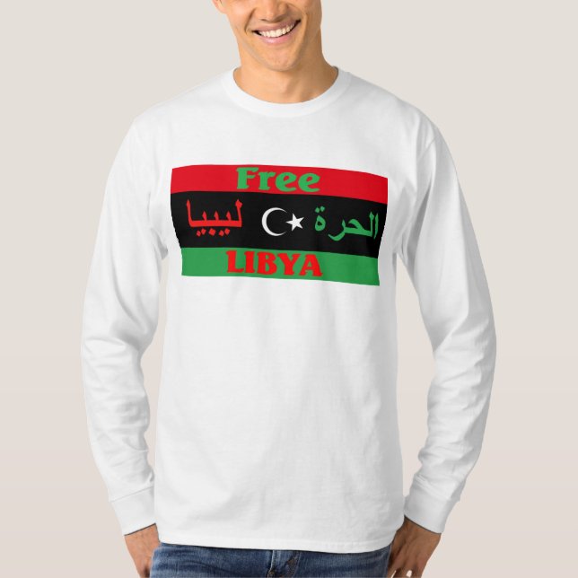 Camisa de Líbia - ليبياالحرة livre de Líbia (Frente)