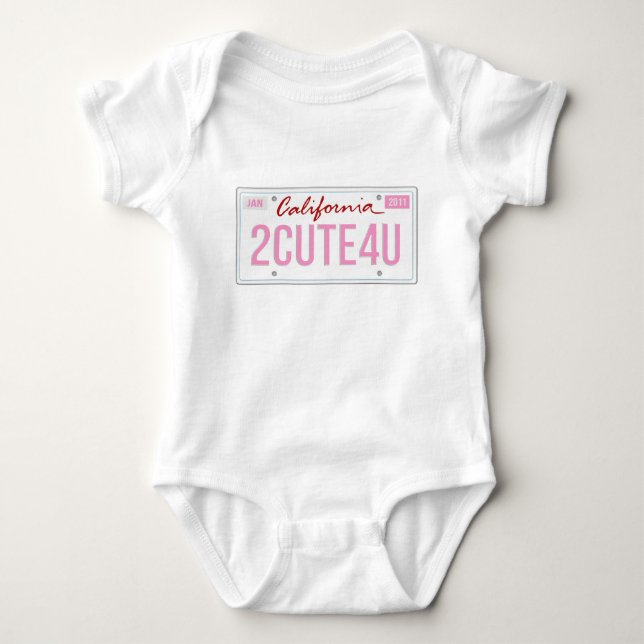 camisa de licença califórnia para crianças nascida (Frente)