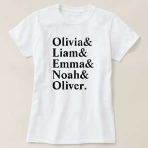 Camisa de Lista de Nomes de Texto Personalizados M