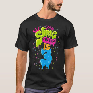 Camisa de lodo Slime Queen aniversário de 3 anos 3