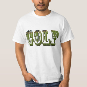 Camisa De Logotipo Verde Dimensional Do Golfe Mens