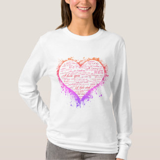 Camisa de Longa Folga das Mulheres com Amor Multil