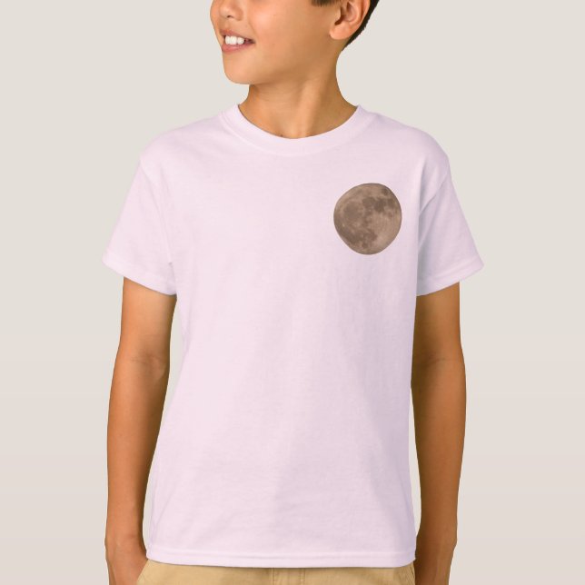 Camisa de Lua das Crianças Camada de Lua Cheia Cam (Frente)