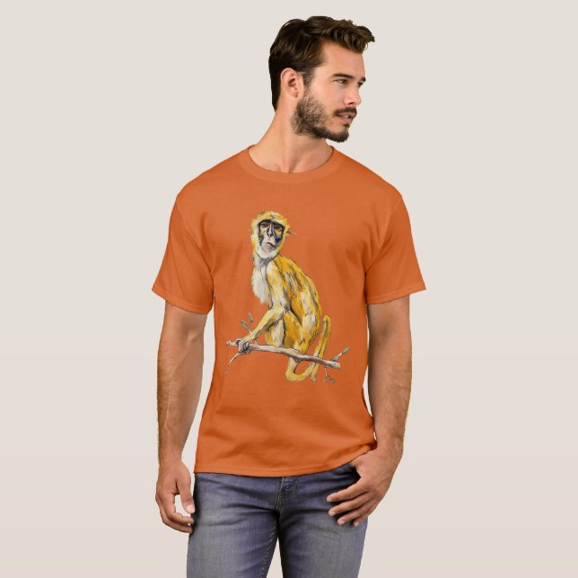 Camisa de macaco com propensão de primata laranja  (Frente Completa)