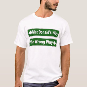 Camisa de MacDonald do clã do sinal de rua da