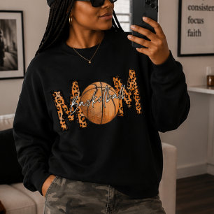Camisa de Mãe de Basquete com Estampa de Leopardo,