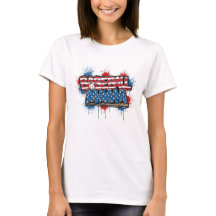Camisa de Mãe de Beisebol Patriótica com Desenho d