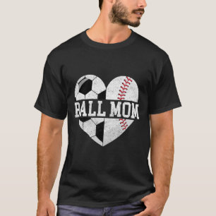 Camisa de Mãe de Bola Coração Engraçado Futebol Mã