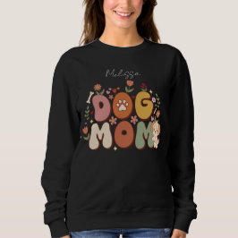 Camisa de Mãe de Cachorro Kawaii Floral Vintage Re