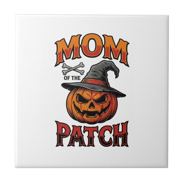 Camisa de Mãe de Halloween Abóbora Ossos Arte Vint (Frente)