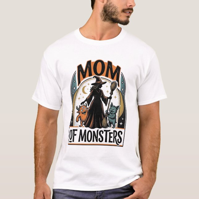 Camisa de Mãe de Halloween Design de Família de Mo (Frente)