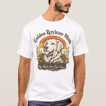 Camisa de Mãe do Golden Retriever com Flor Silvest