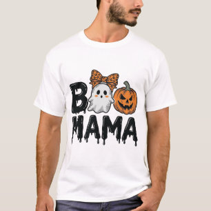 Camisa de Mãe Fantasma de Halloween Abóbora Boo Ma