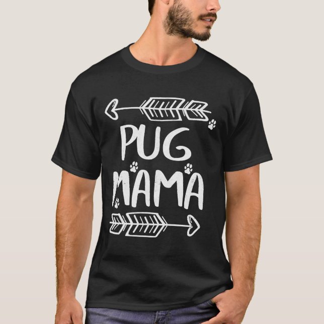 Camisa de Mãe Pug, Presente para Dona de Puggle e  (Frente)