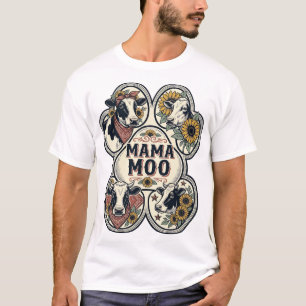 Camisa de Mãe Vaca com Gravação Vintage de Girasso
