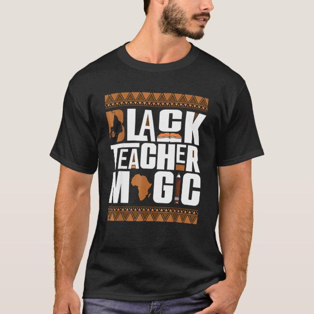 Camisa de Magia de Professor Negro Professor Mês d (Frente)