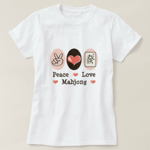 Camisa de Mahjong T do amor da paz