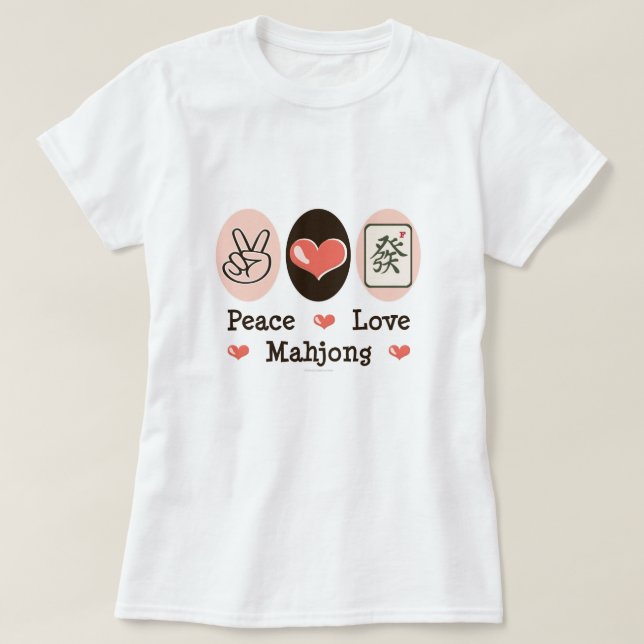 Camisa de Mahjong T do amor da paz (Frente do Design)