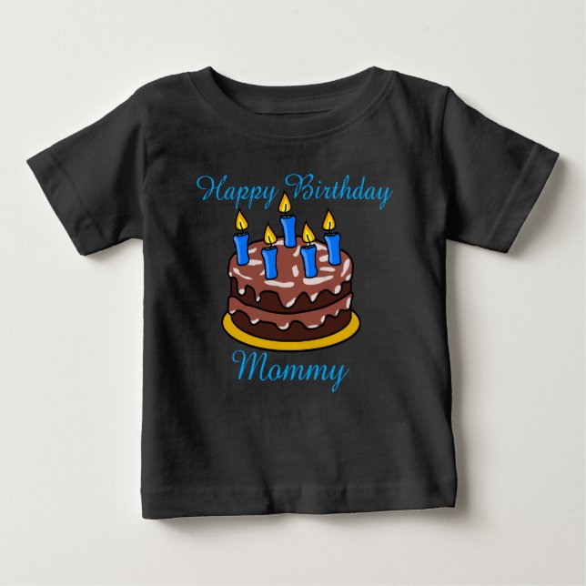Camisa de Mamãe Feliz de Aniversário Personalizada (Frente)