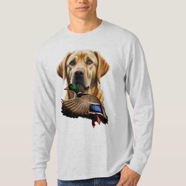 Camisa de manga longa amarela Labrador para homens (Frente)