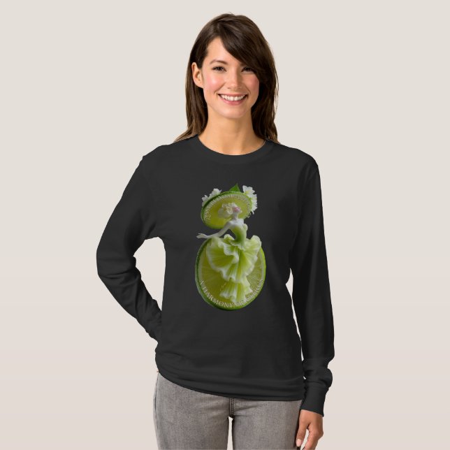 Camisa de Manga Longa Artística Dançarina de Fatia (Frente Completa)
